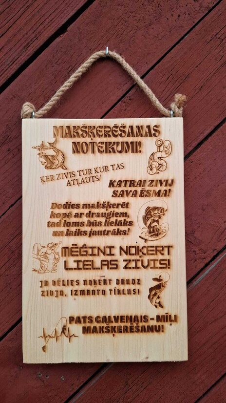 Plāksne "Makšķerēšanas noteikumi"